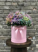 Цветочная композиция из Гипсофила и Розы в шляпной коробке #REPLACE_PRED# Советской Краснодарского края
