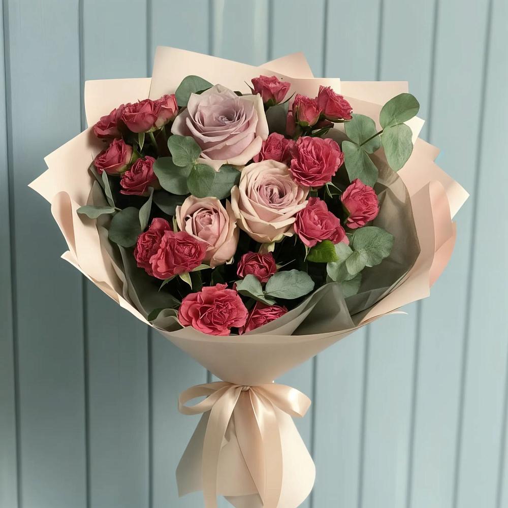 Букет цветов из: Гвоздики и Розы в Советской Краснодарского края
