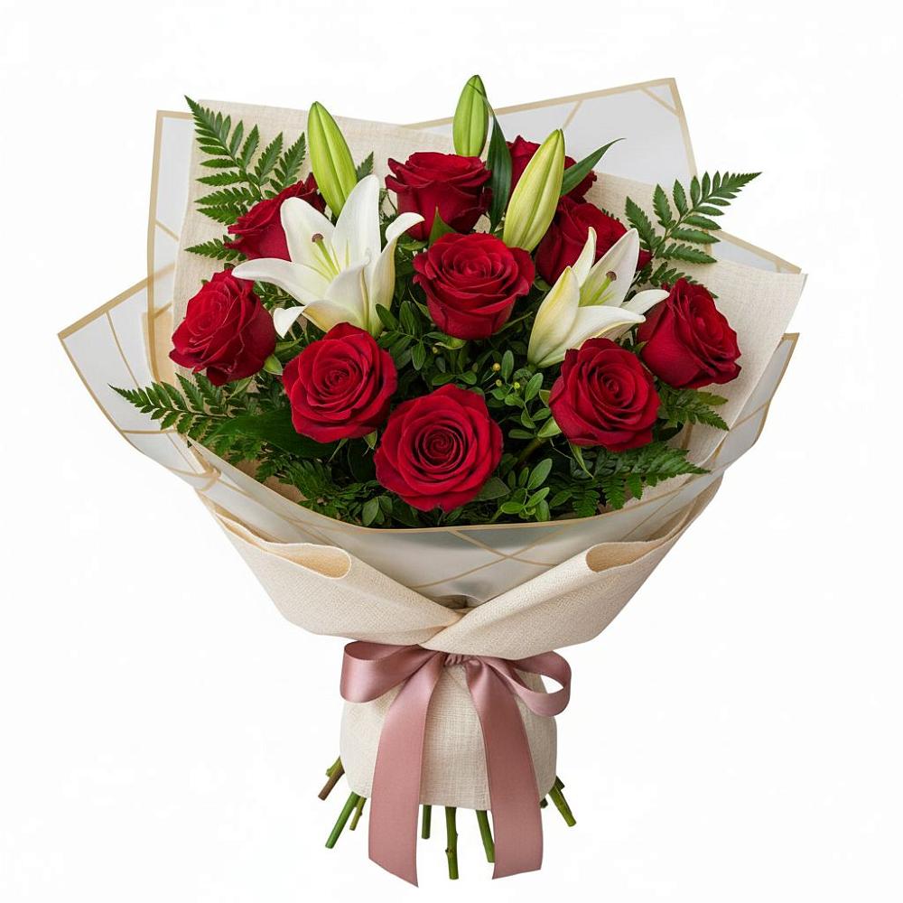 Букет цветов из: Лилии и Розы в Советской Краснодарского края