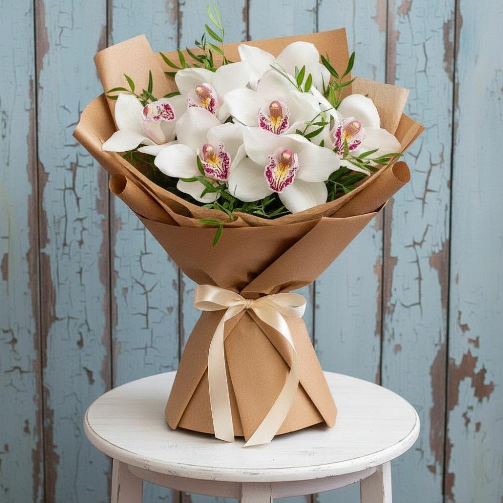 Букет цветов из: Орхидеи и Розы в Советской Краснодарского края
