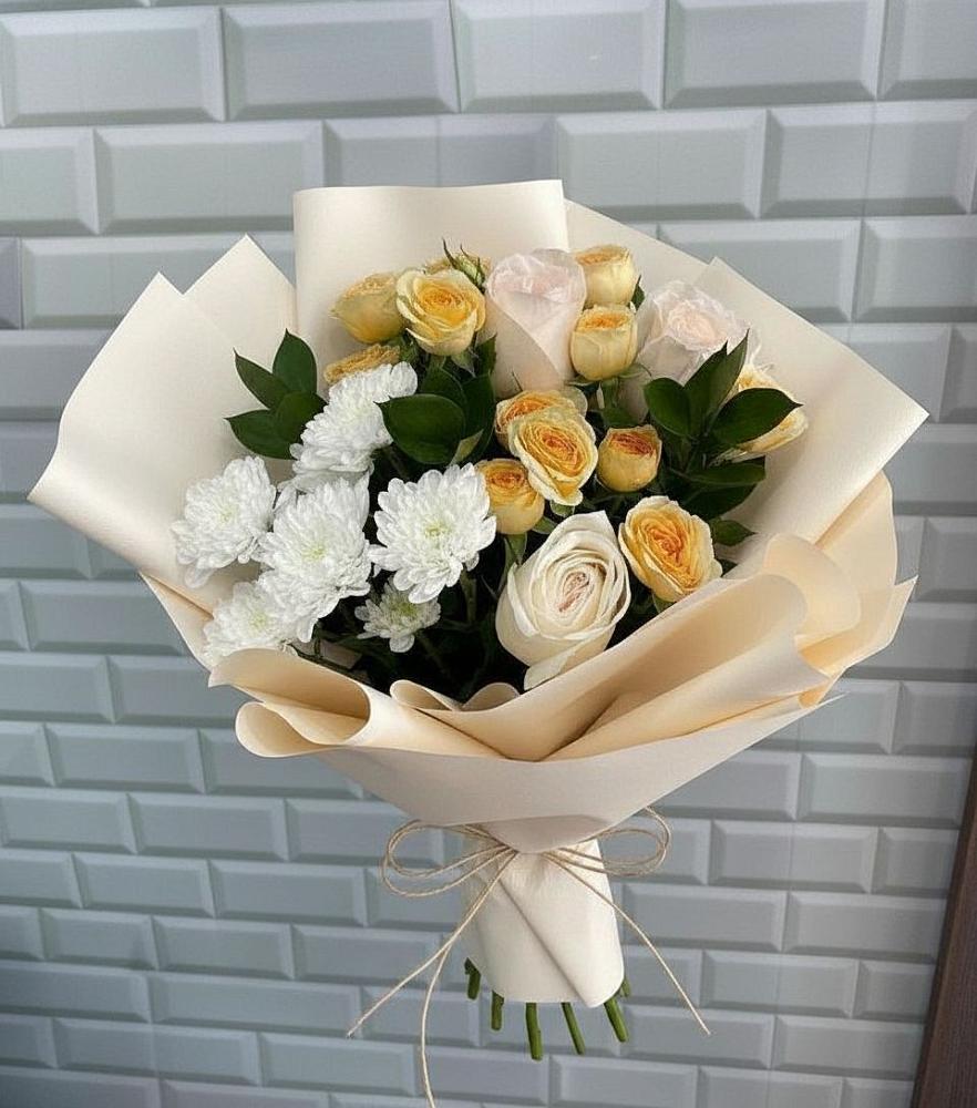 Букет цветов из: Розы и Хризантемы в Советской Краснодарского края