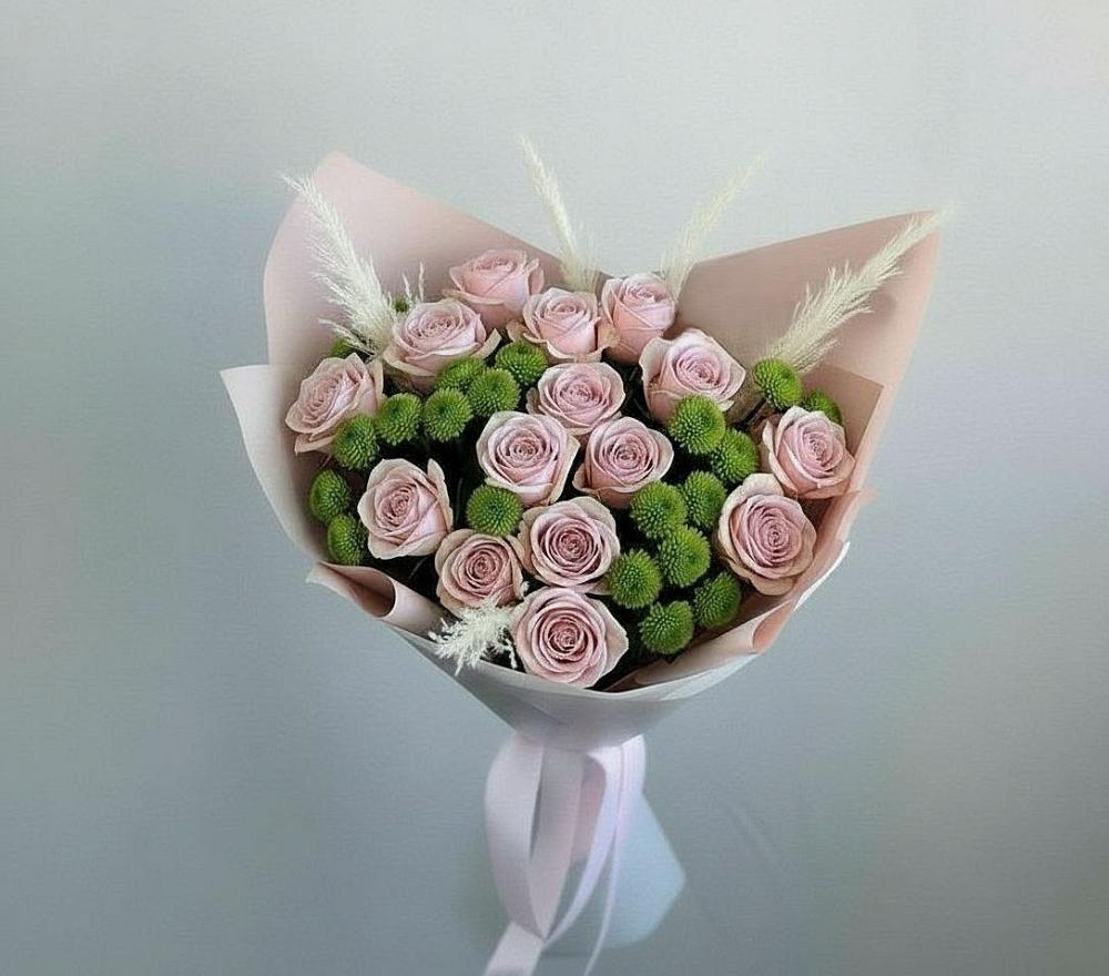 Букет цветов из: Розы и Хризантемы в Советской Краснодарского края