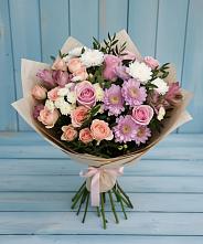 Букет цветов из:  Хризантемы, Розы и Альстромерии #REPLACE_PRED# Советской Краснодарского края