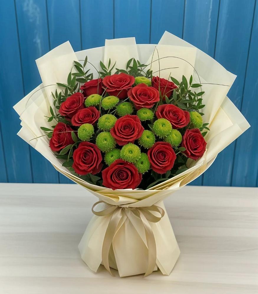 Букет цветов из: Розы и Хризантемы в Советской Краснодарского края